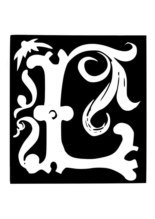 letra decorativa - l Dibujo para colorear letra decorativa - l