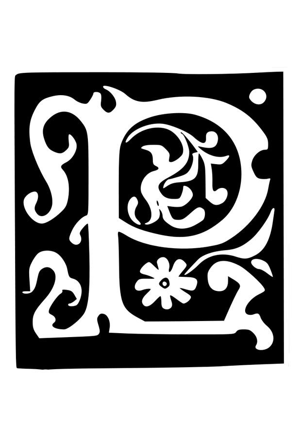 letra decorativa - p Dibujo para colorear letra decorativa - p
