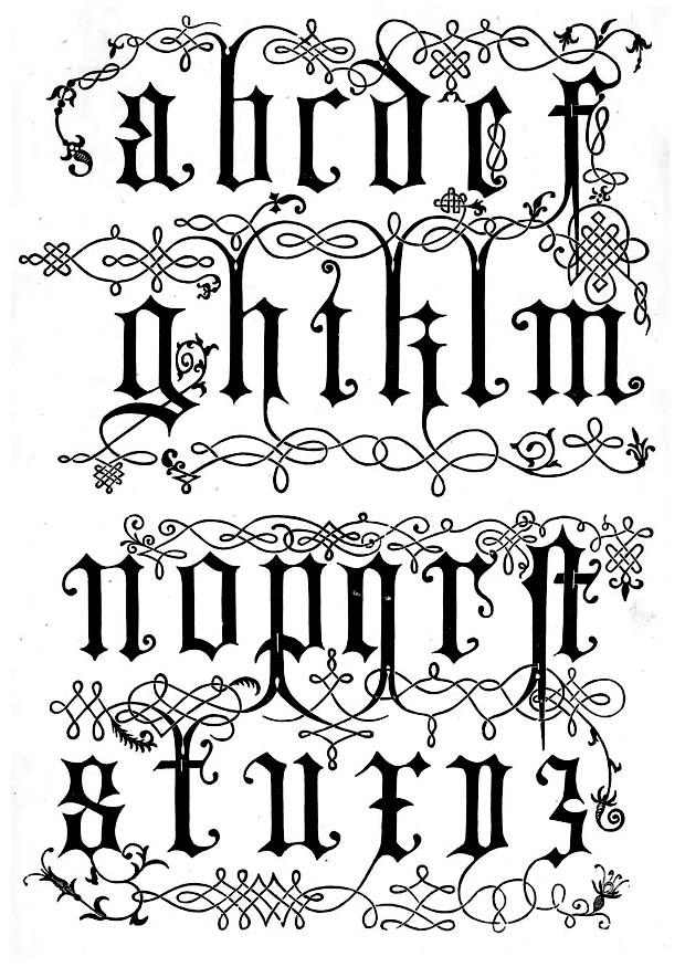 letras del siglo xvi Dibujo para colorear letras del siglo xvi