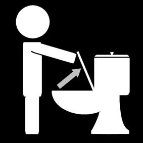 Dibujo para colorear levantar la taza del wc