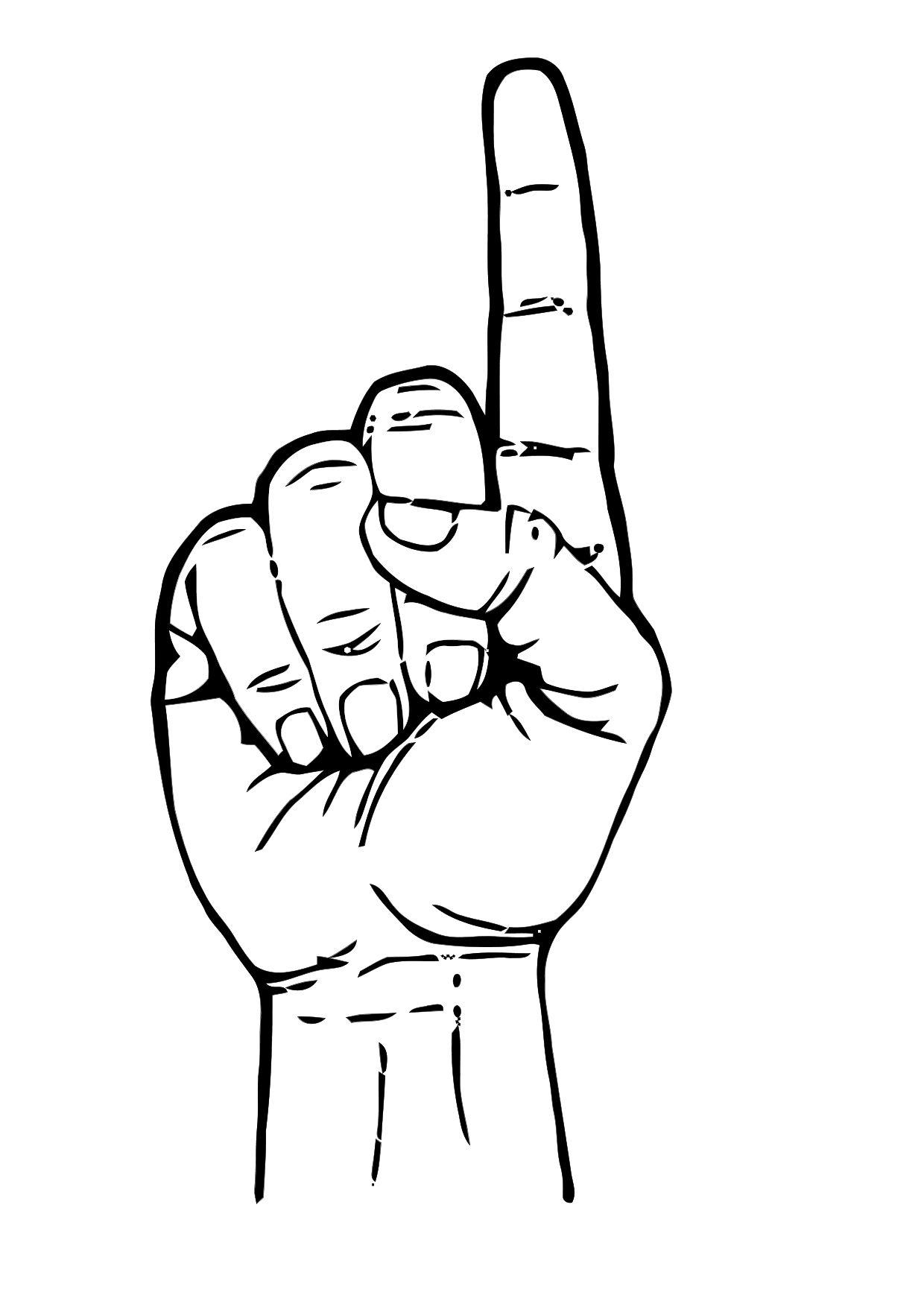 levantar un dedo Dibujo para colorear levantar un dedo