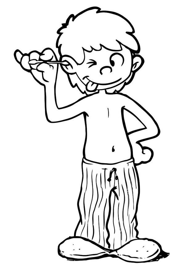 limpiarse las orejas Dibujo para colorear limpiarse las orejas