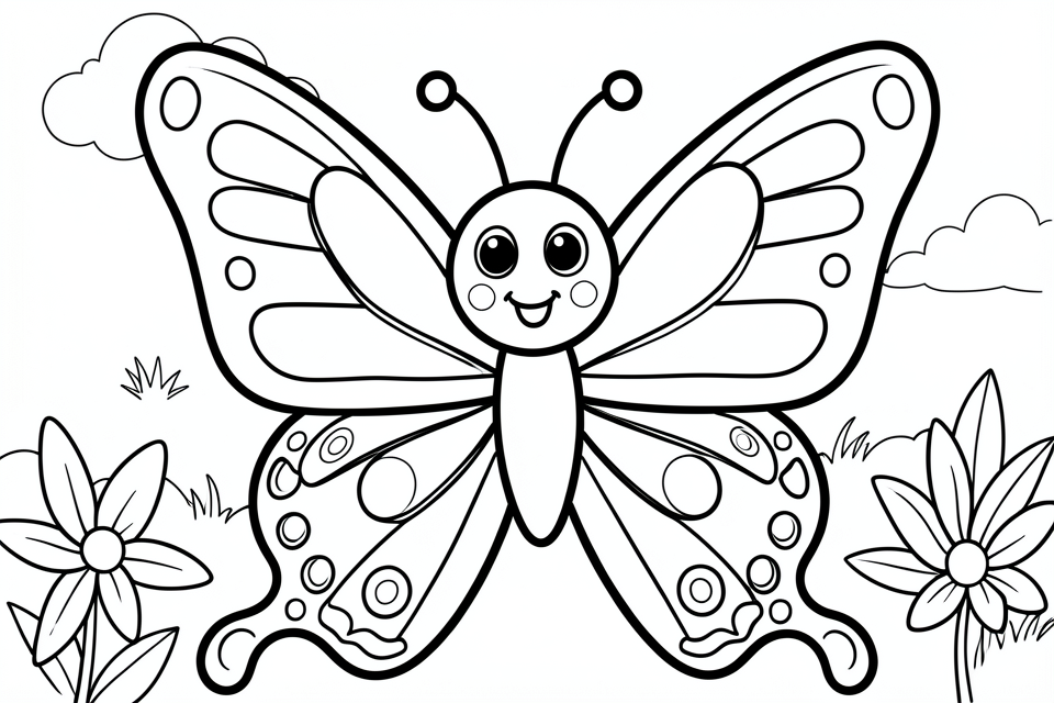 linda mariposa Dibujo para colorear linda mariposa