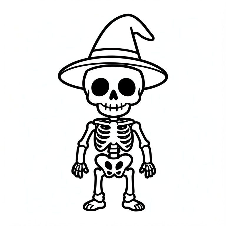 lindo esqueleto de halloween Dibujo para colorear lindo esqueleto de halloween