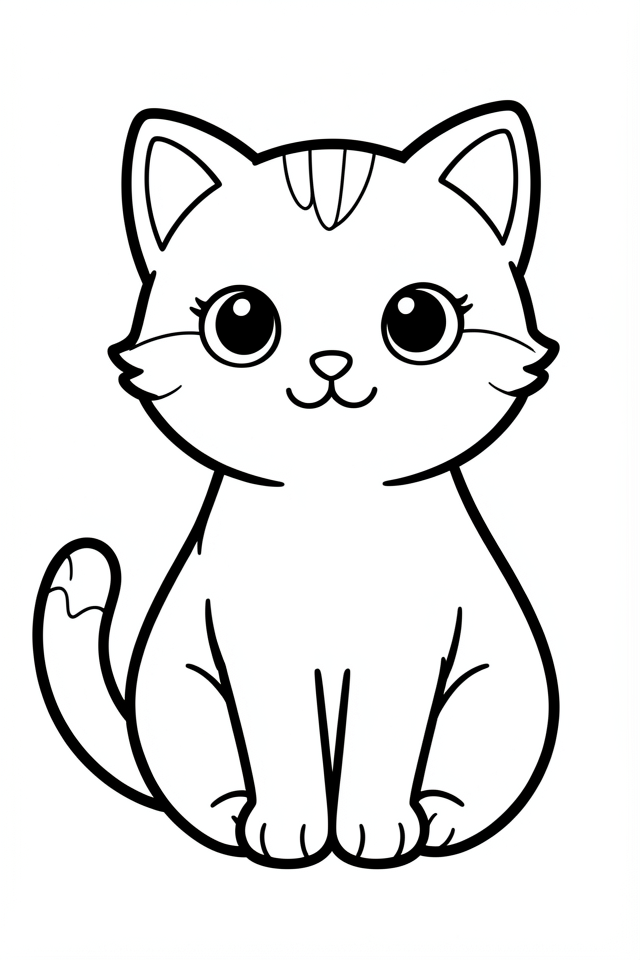 lindo gato Dibujo para colorear lindo gato