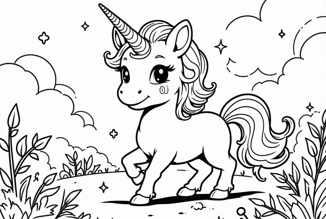 lindo unicornio Dibujo para colorear lindo unicornio