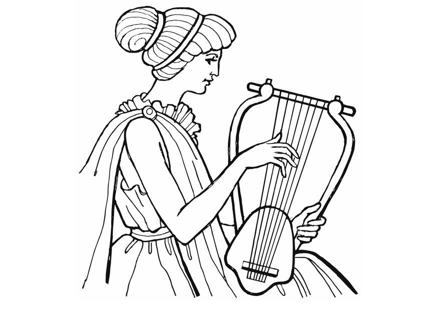 Dibujo para colorear lira