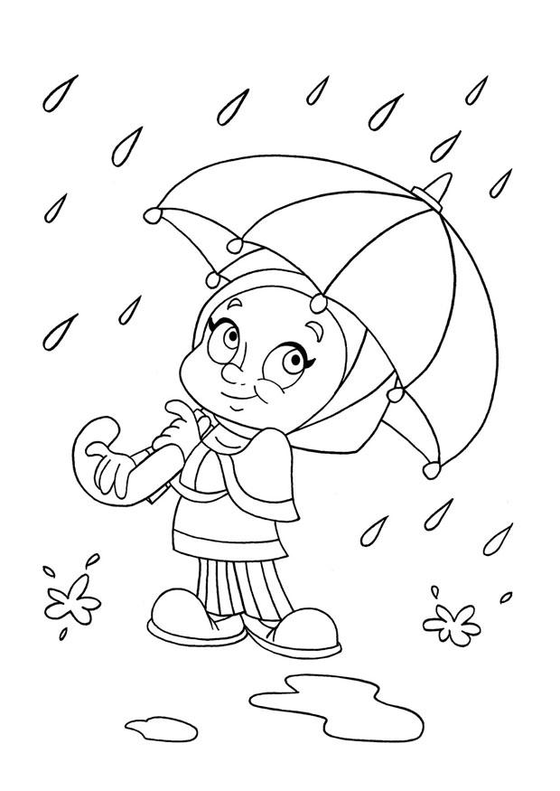 Dibujo para colorear lluvia