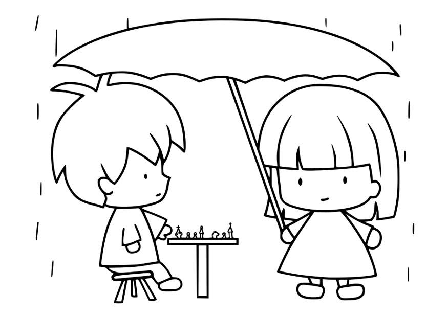 lluvia Dibujo para colorear lluvia