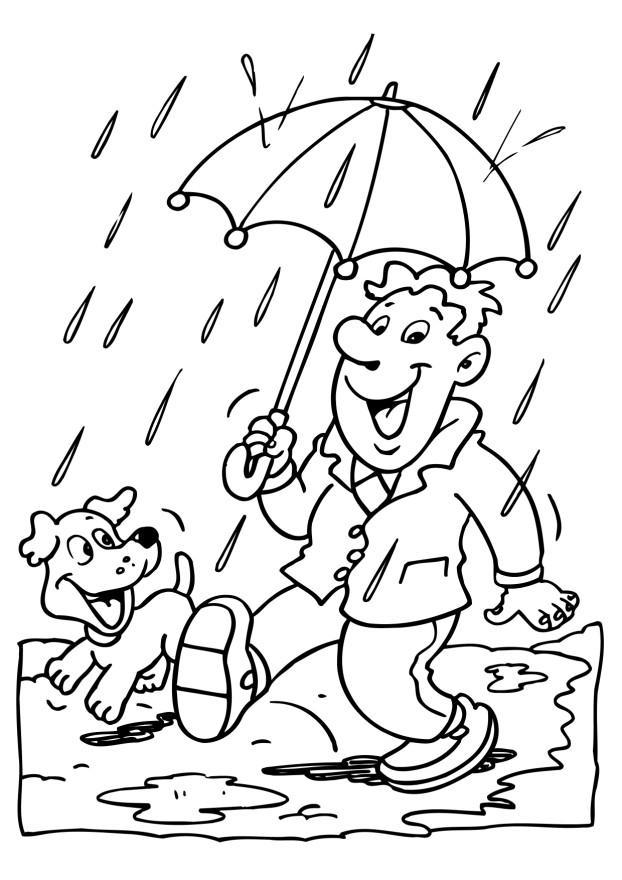 lluvia Dibujo para colorear lluvia