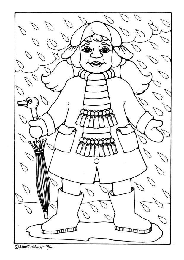 Dibujo para colorear lluvia