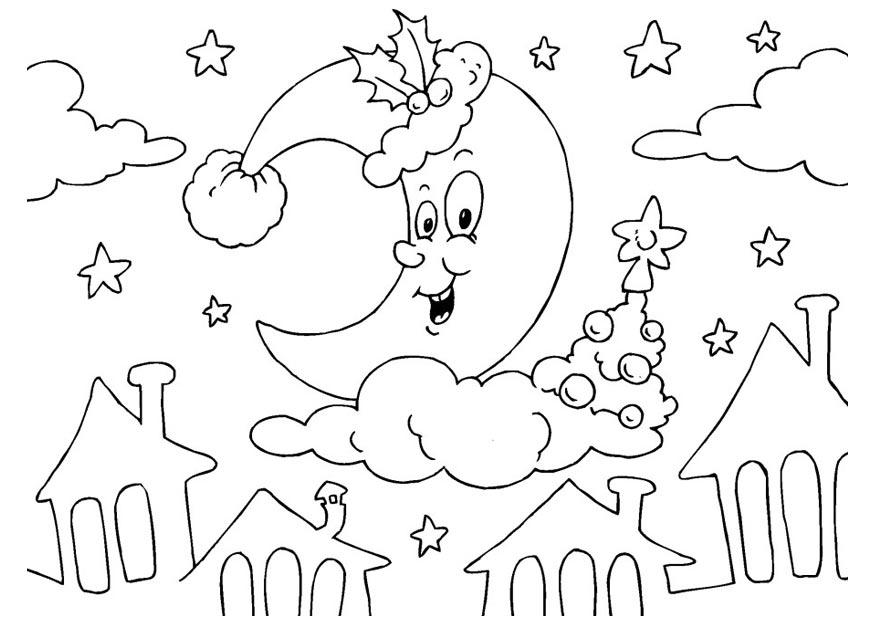 luna Dibujo para colorear luna