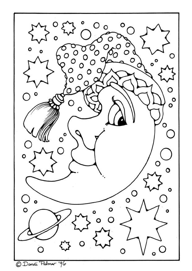 luna hombre Dibujo para colorear luna hombre
