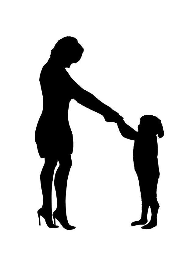 madre con hija Dibujo para colorear madre con hija