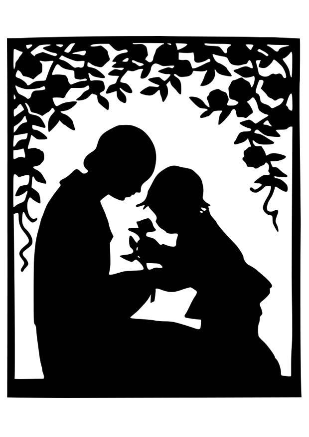 madre e hijo Dibujo para colorear madre e hijo