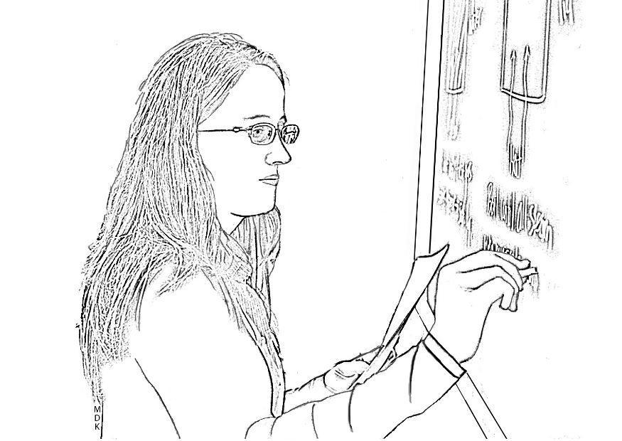 Dibujo para colorear maestra