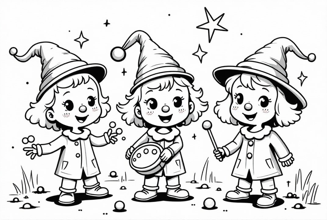 Dibujo para colorear magia de carnaval