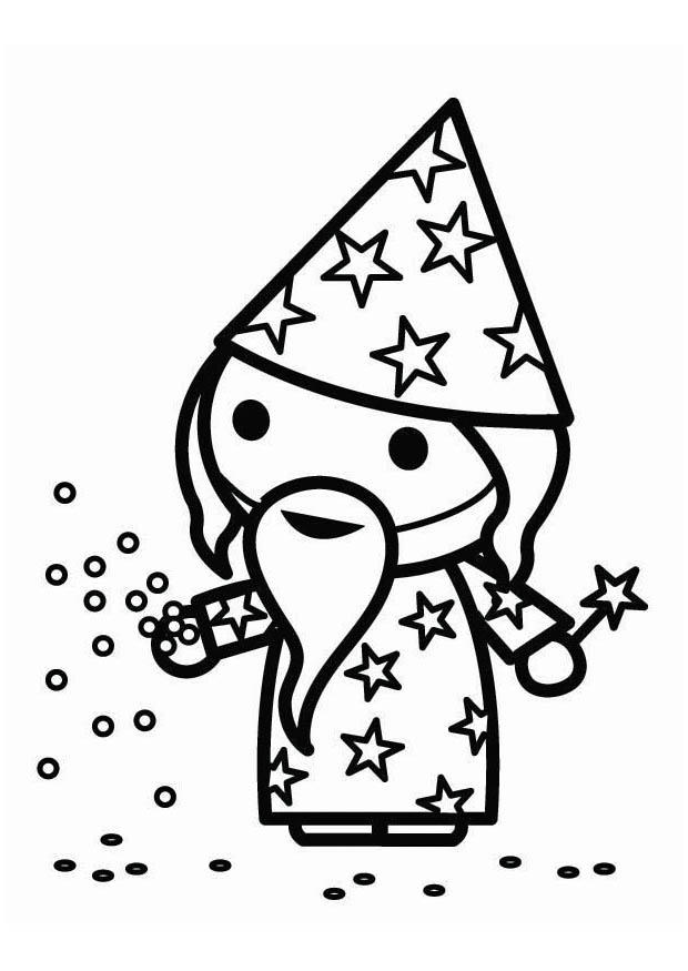 mago de carnaval Dibujo para colorear mago de carnaval