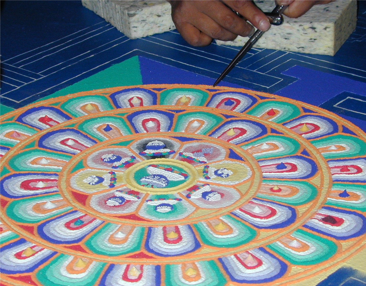 mandala de arena Foto mandala de arena