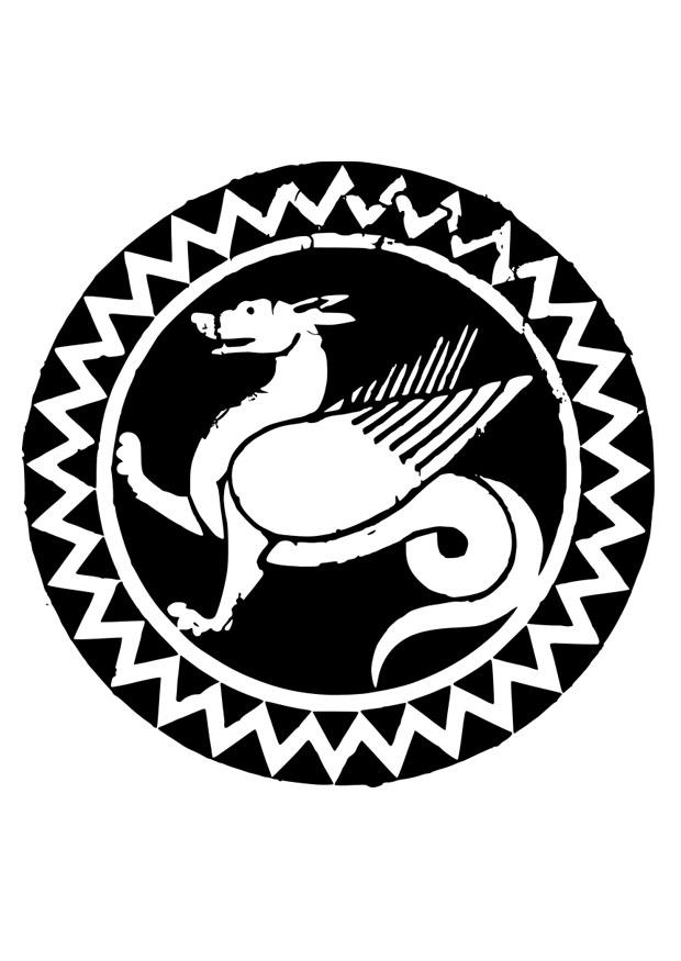 Dibujo para colorear mandala de dragA³n 