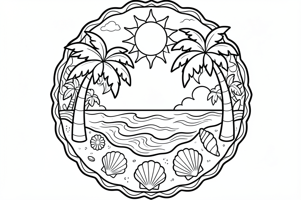 mandala de verano Dibujo para colorear mandala de verano