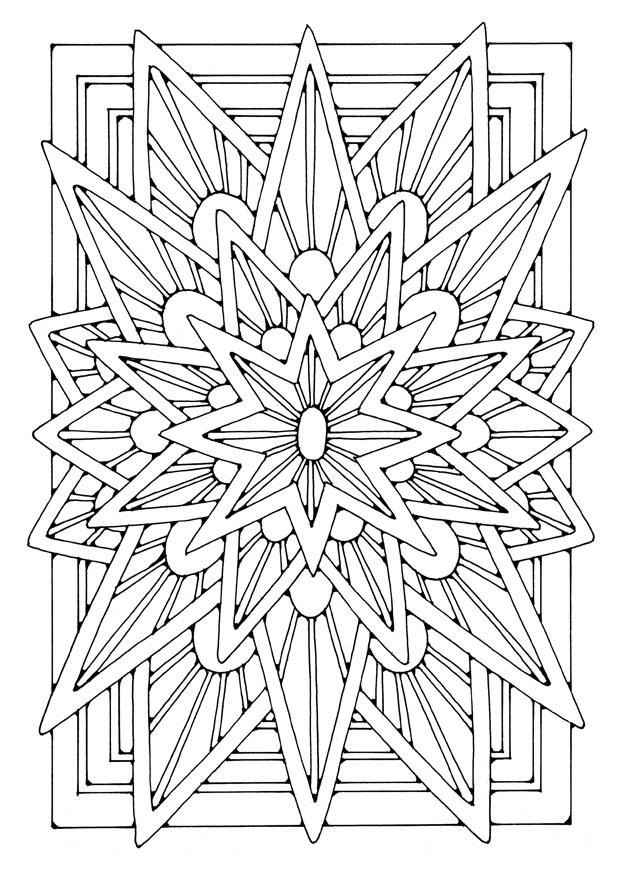 mandala - estrella Dibujo para colorear mandala - estrella