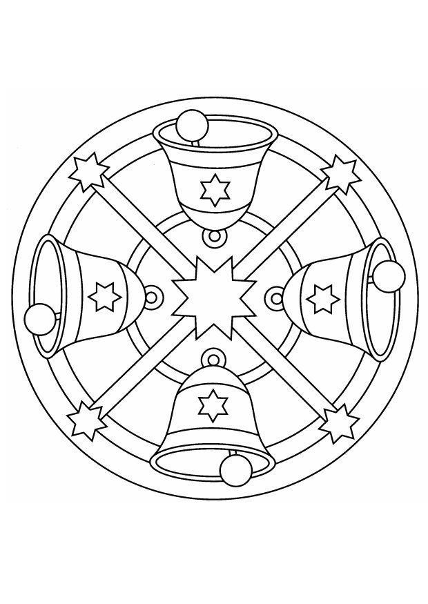 Dibujo para colorear mandala - navidad