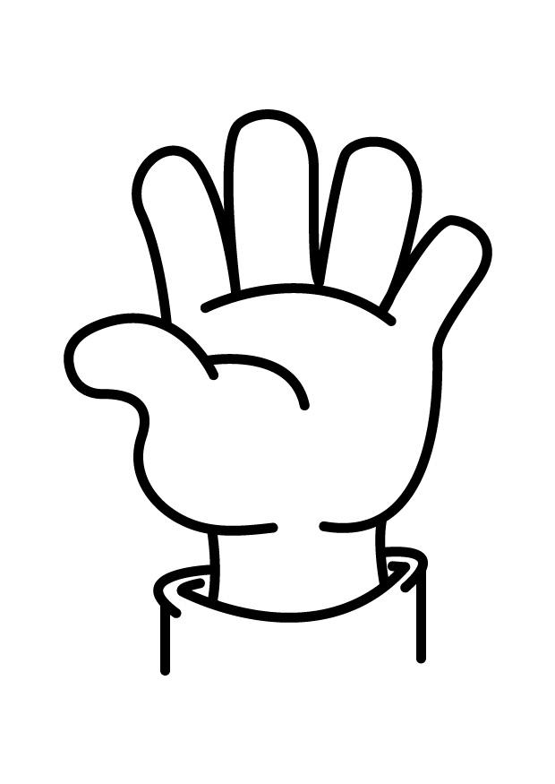 mano Dibujo para colorear mano