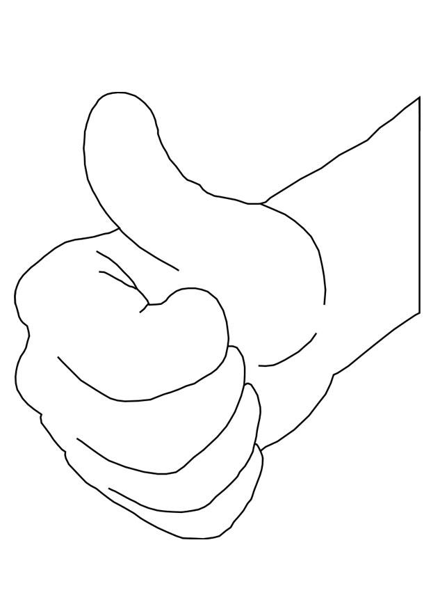 mano ok Dibujo para colorear mano ok
