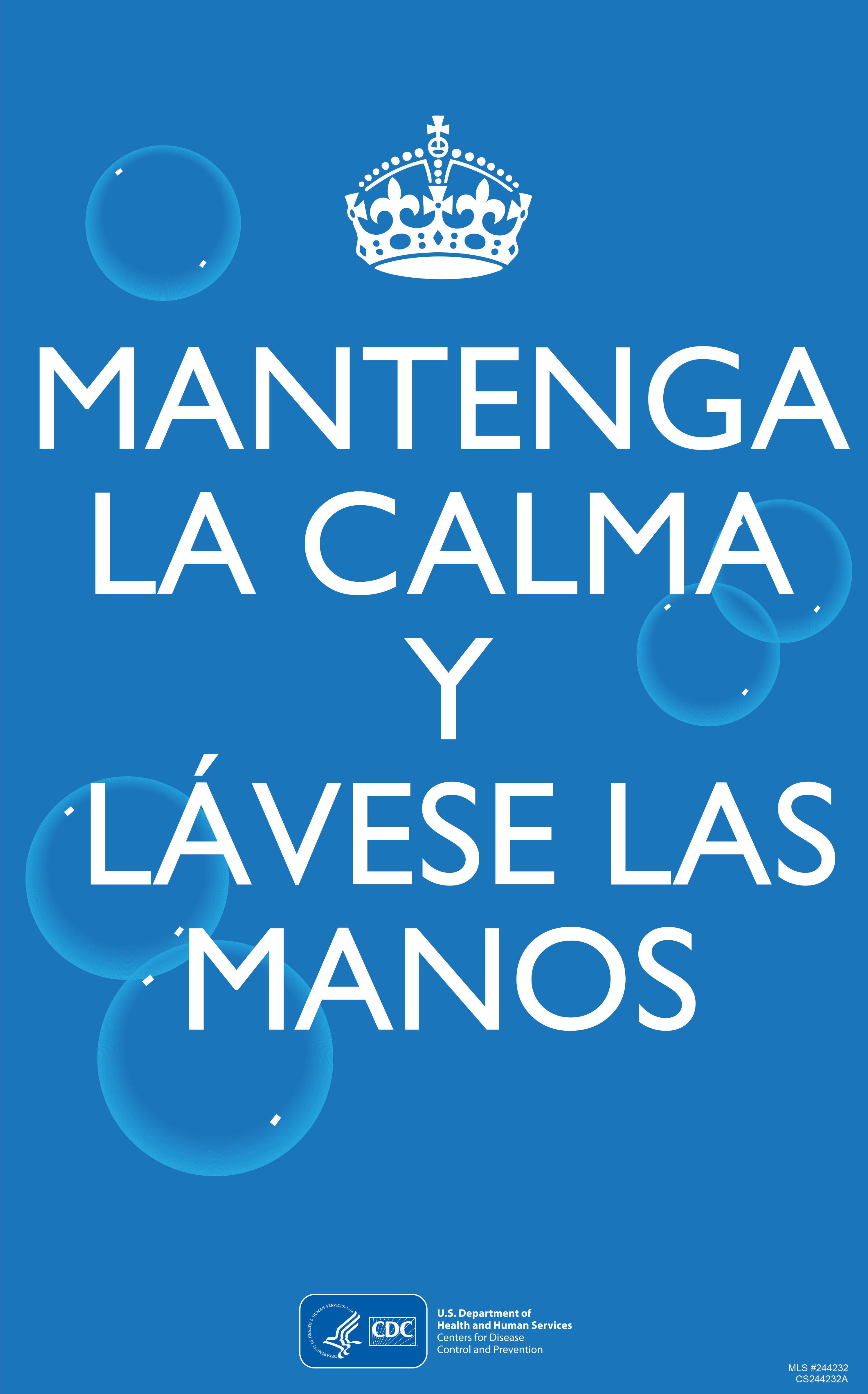 Imagen mantA©n la calma y lA¡vate las manos