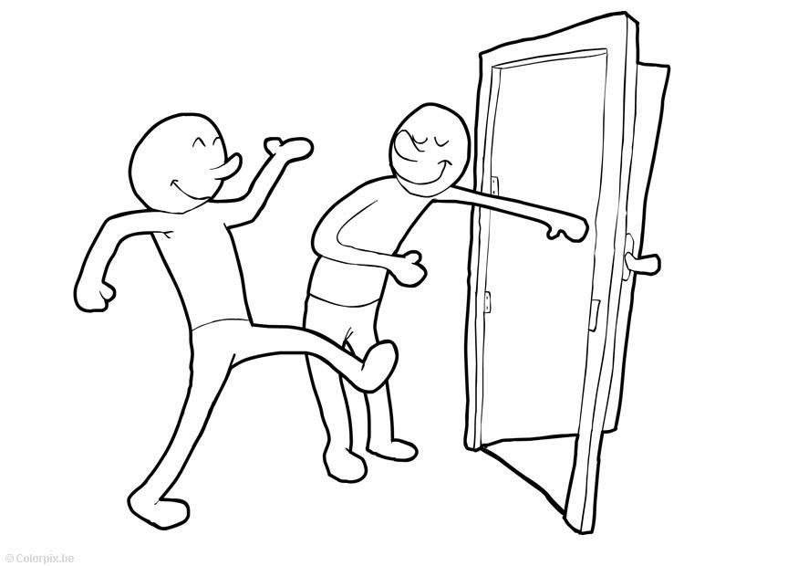 mantener la puerta abierta Dibujo para colorear mantener la puerta abierta