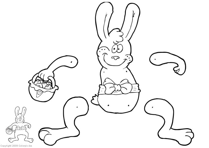 Manualidades marioneta de liebre de pascua