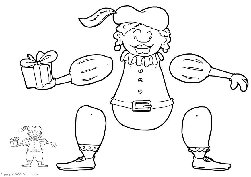 Manualidades marioneta de zwarte piet