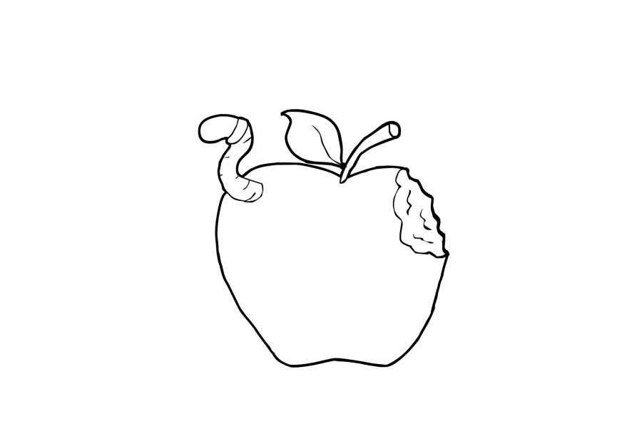 Dibujo para colorear manzana
