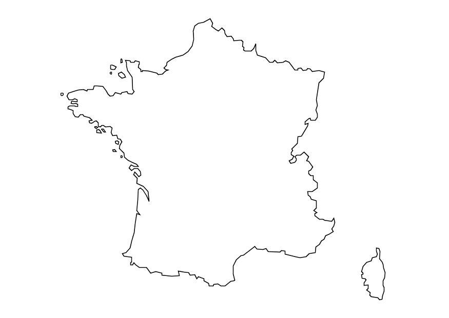 mapa de francia Dibujo para colorear mapa de francia