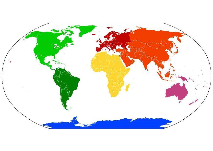 Imagen mapa del mundo de continentes