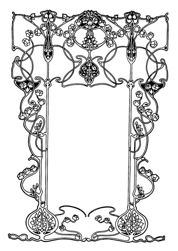marco de art nouveau Dibujo para colorear marco de art nouveau