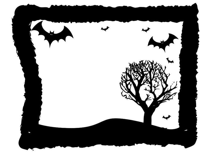 Dibujo para colorear marco de halloween