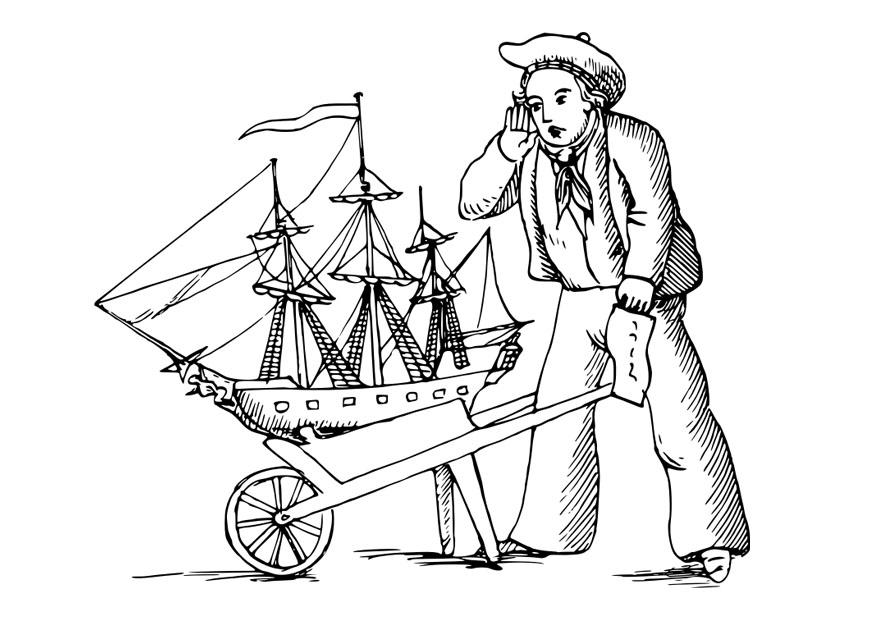 marinero Dibujo para colorear marinero