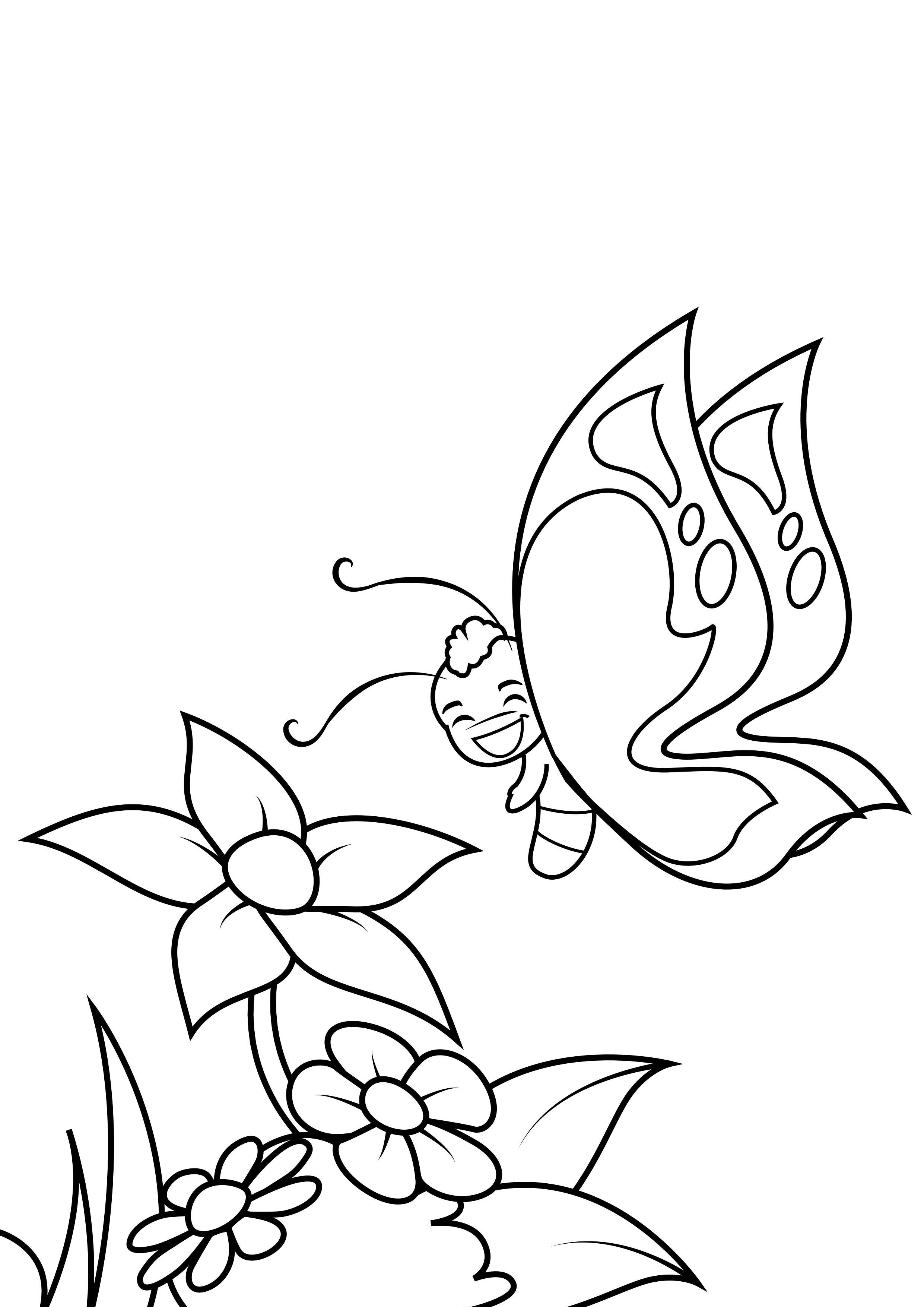 Dibujo para colorear mariposa estA¡ sonriendo