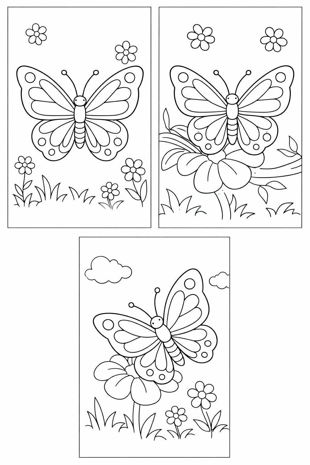 mariposas en el jardAn Dibujo para colorear mariposas en el jardAn