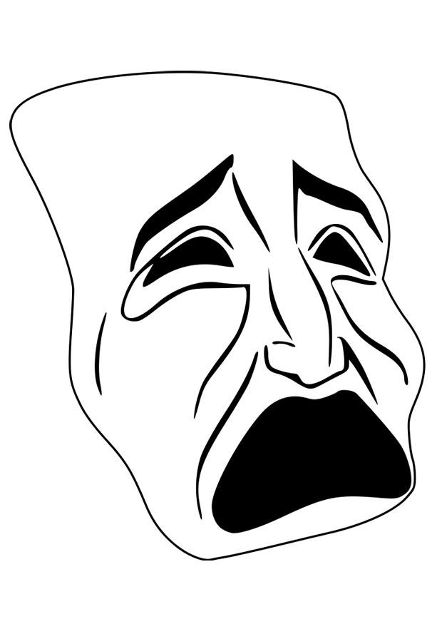mA¡scara - llorar Dibujo para colorear mA¡scara - llorar