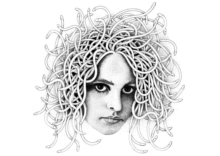 medusa Dibujo para colorear medusa