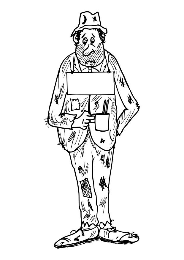 mendigo Dibujo para colorear mendigo
