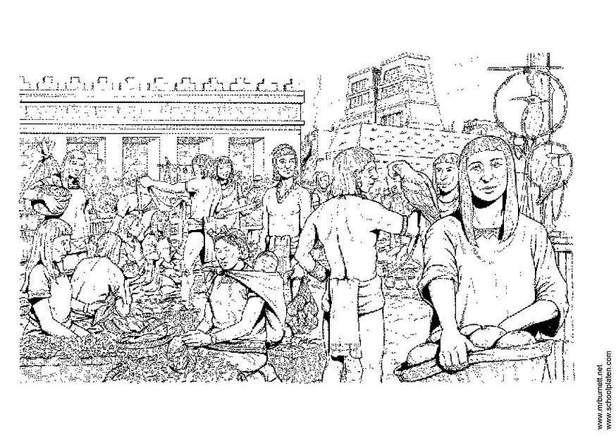 mercado Dibujo para colorear mercado
