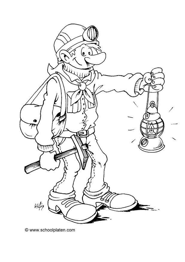 minero Dibujo para colorear minero