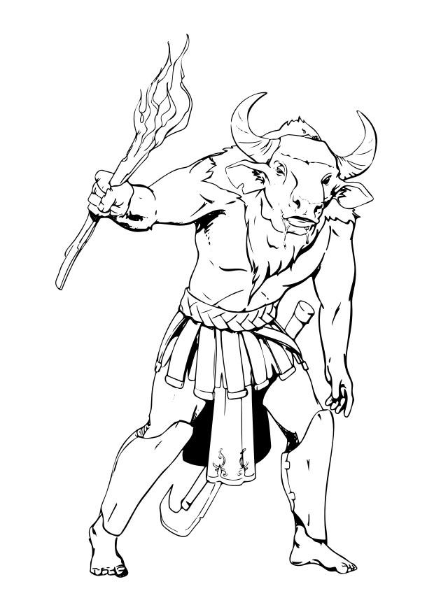 Dibujo para colorear minotauro