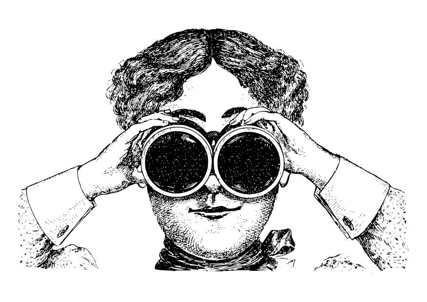 mirando a travA©s de unos catalejos Dibujo para colorear mirando a travA©s de unos catalejos