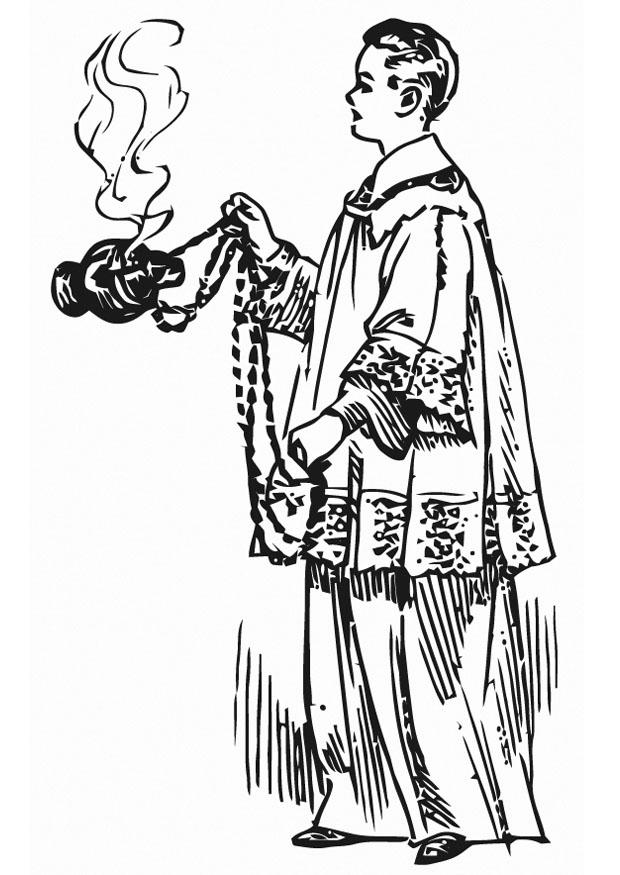 monaguillo Dibujo para colorear monaguillo