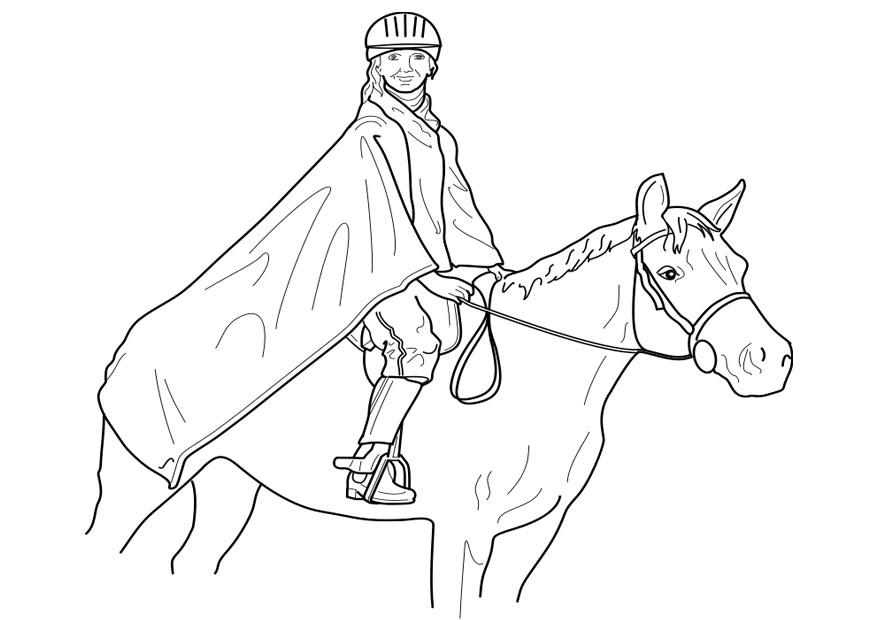 montar a caballo Dibujo para colorear montar a caballo